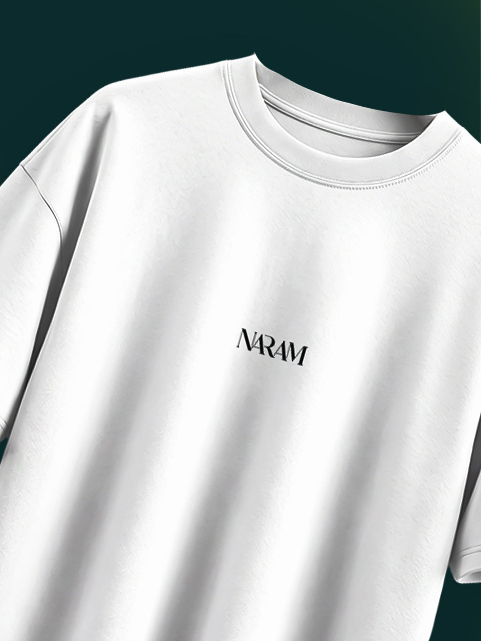 Naram I Failed as a person dinosaur tee  white oversized t-shirt front with minimal chest logo